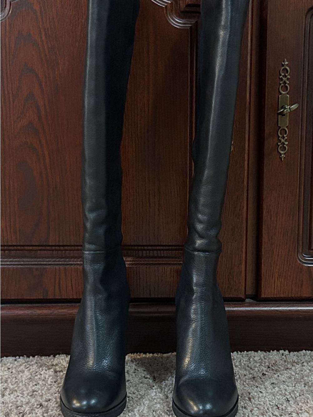 Vince Camuto Black Over-the-Knee Wedge Boots - Picture 2 of 2